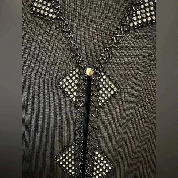 Vintage BCBGMAXAZRIA Y2K Beaded Crystal Sequin Formal Cardigan Plus Size 2X - Picture 3 of 9